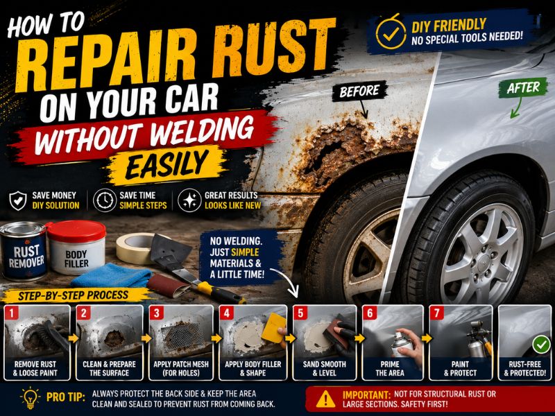 How to Repair Rust on Your Car Without Welding Easily